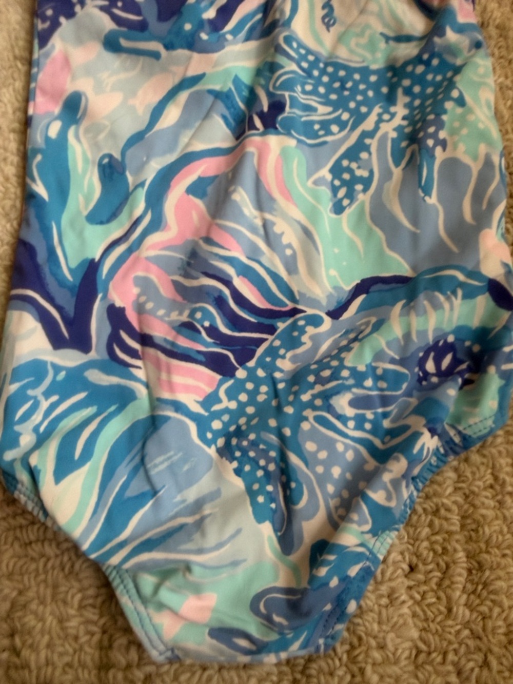 Lilly Pulitzer Girls One-Piece Swimsuit in Blue, Pink, Aqua - Picture 3 of 3